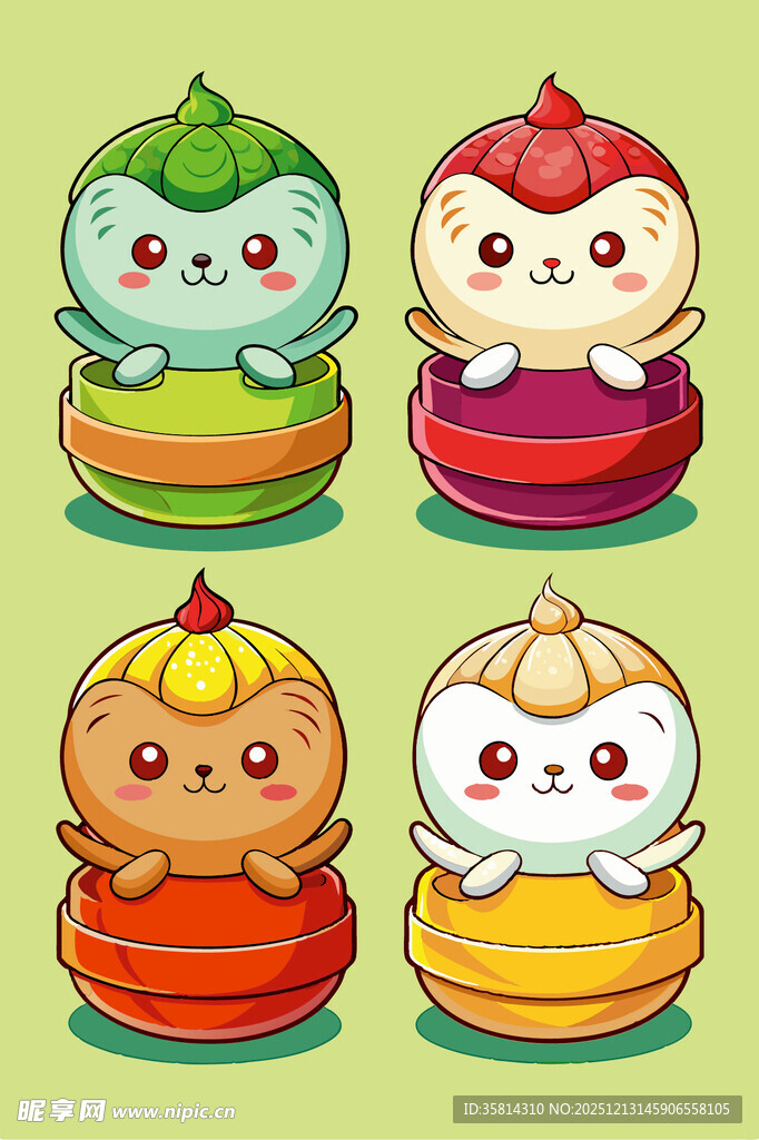 可爱卡通包子形象集合