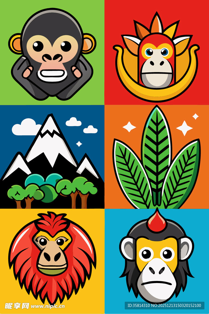 动物卡通图案集合