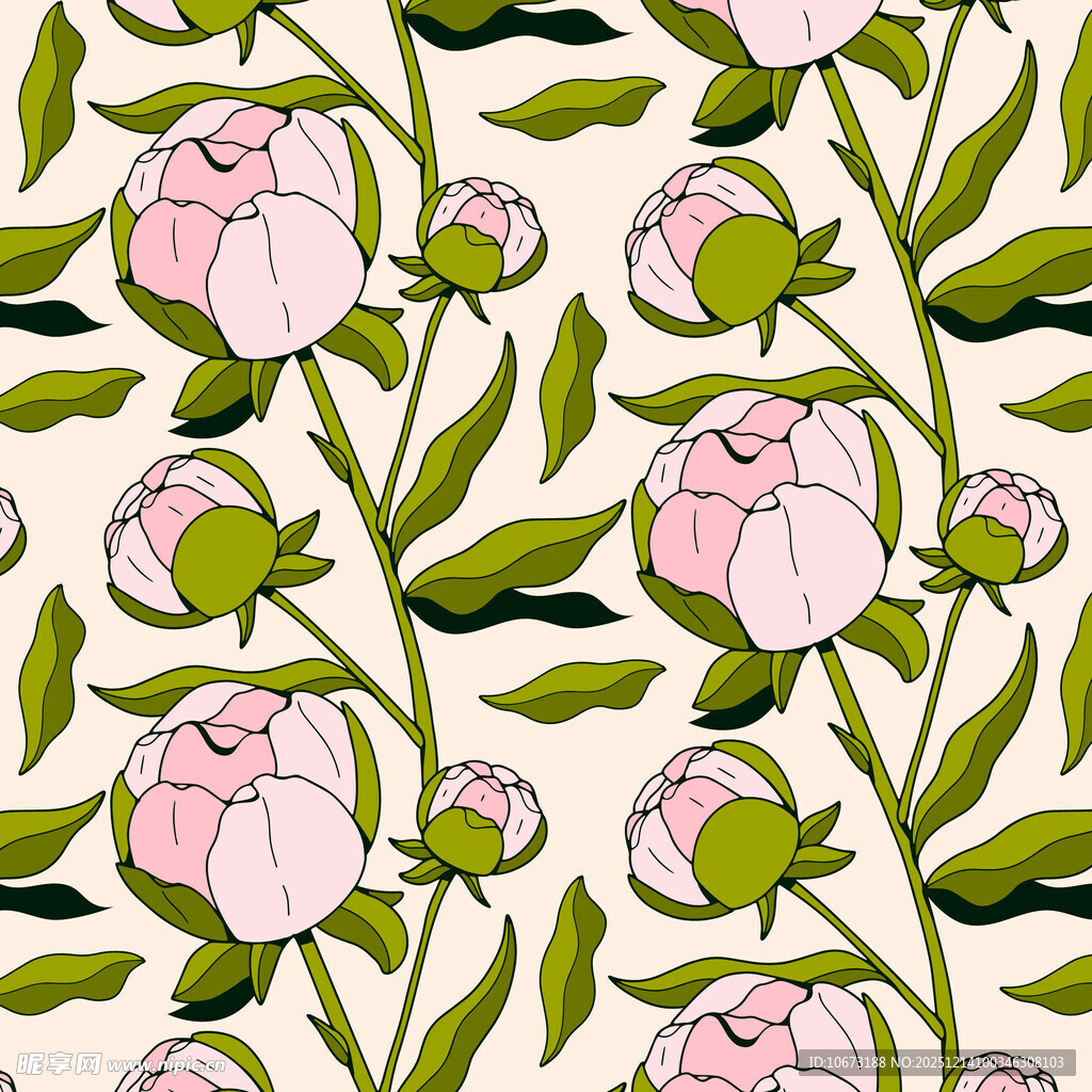 粉色芍药花卉图案背景