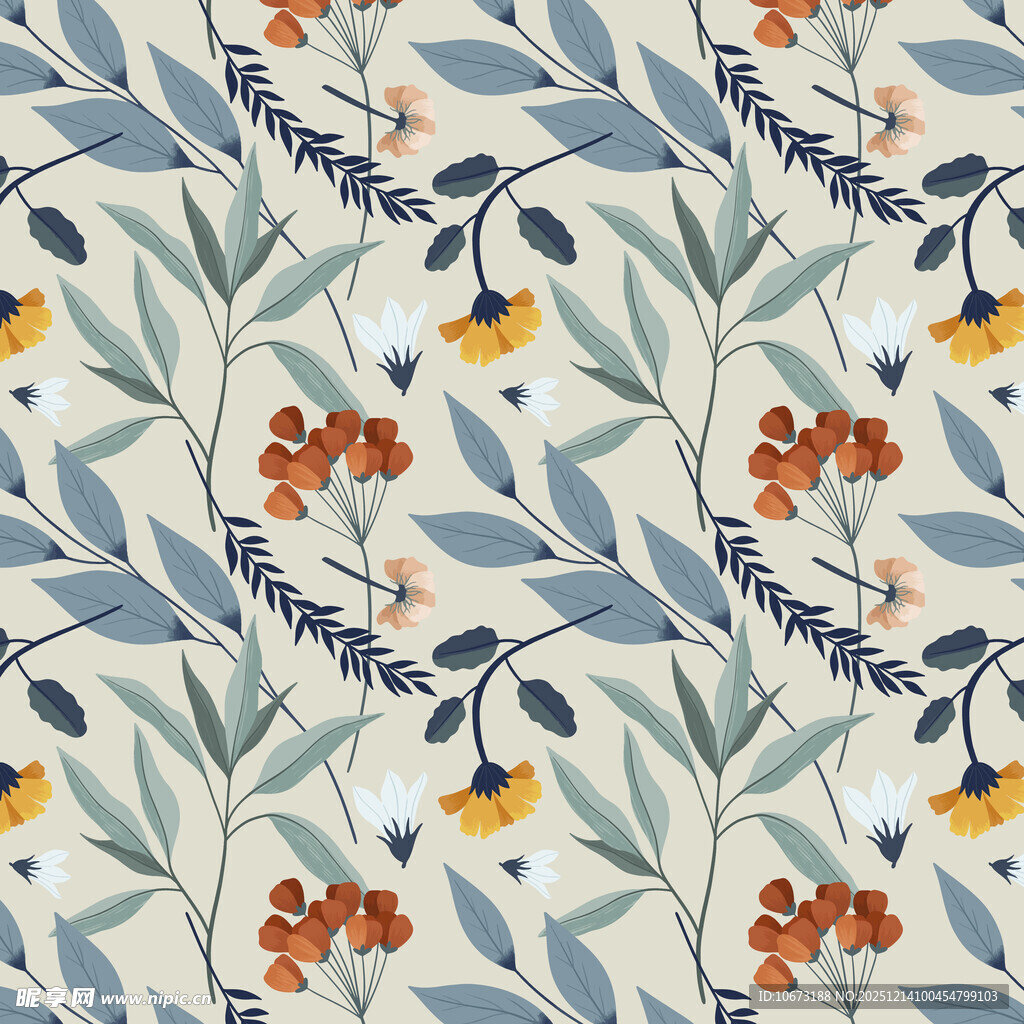 花卉植物图案背景纹理