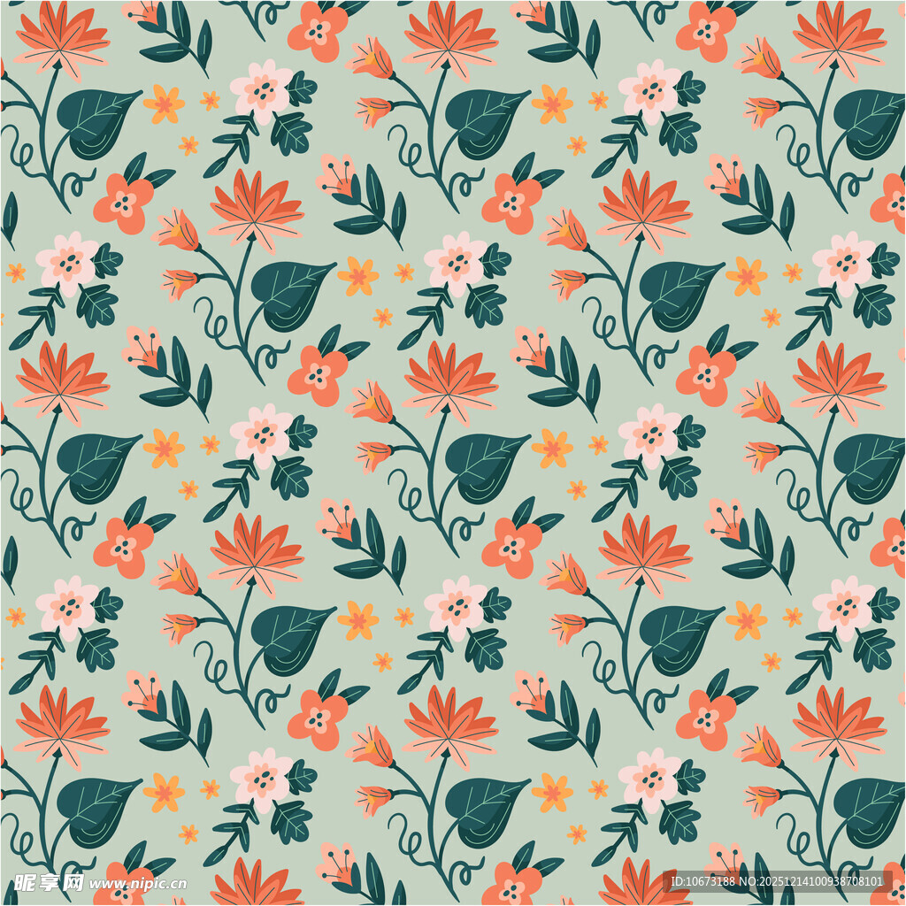 花卉植物图案背景纹理