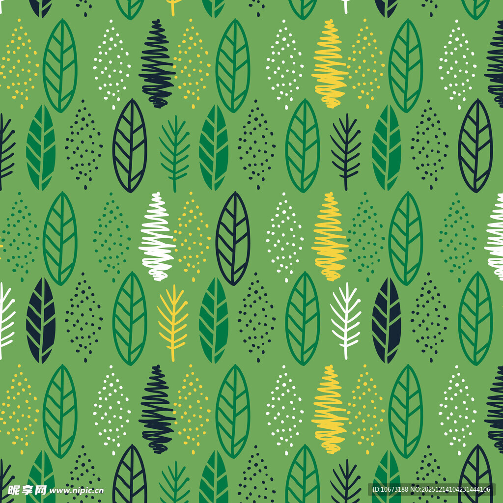 绿色森林风树叶图案背景