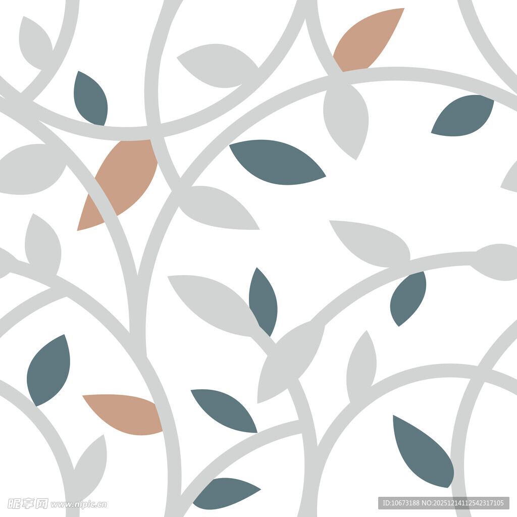 树叶藤蔓几何图案背景