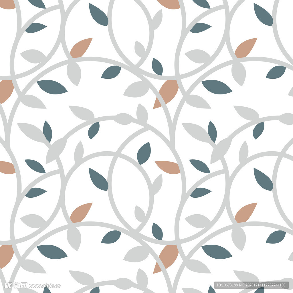 树叶藤蔓几何图案背景图