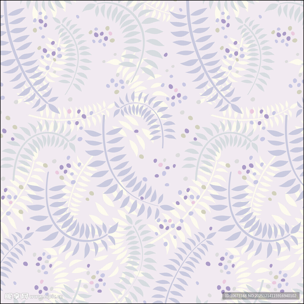 淡紫色蕨类花卉图案背景