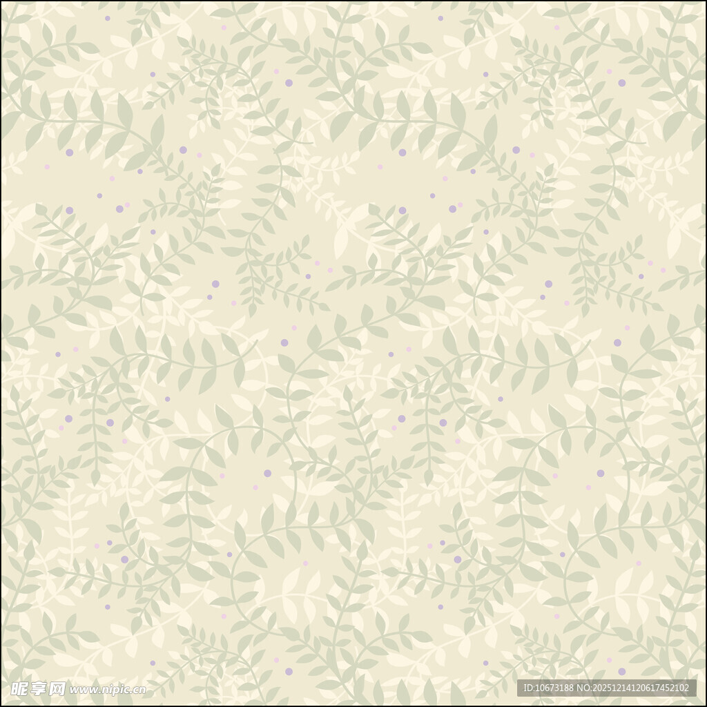 浅米色植物花纹壁纸纹理