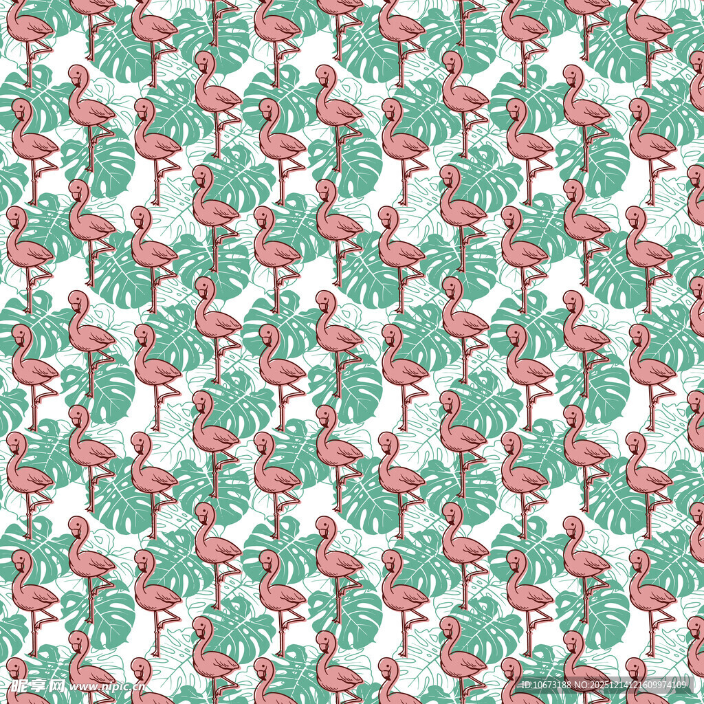 圣诞红绿花卉图案背景