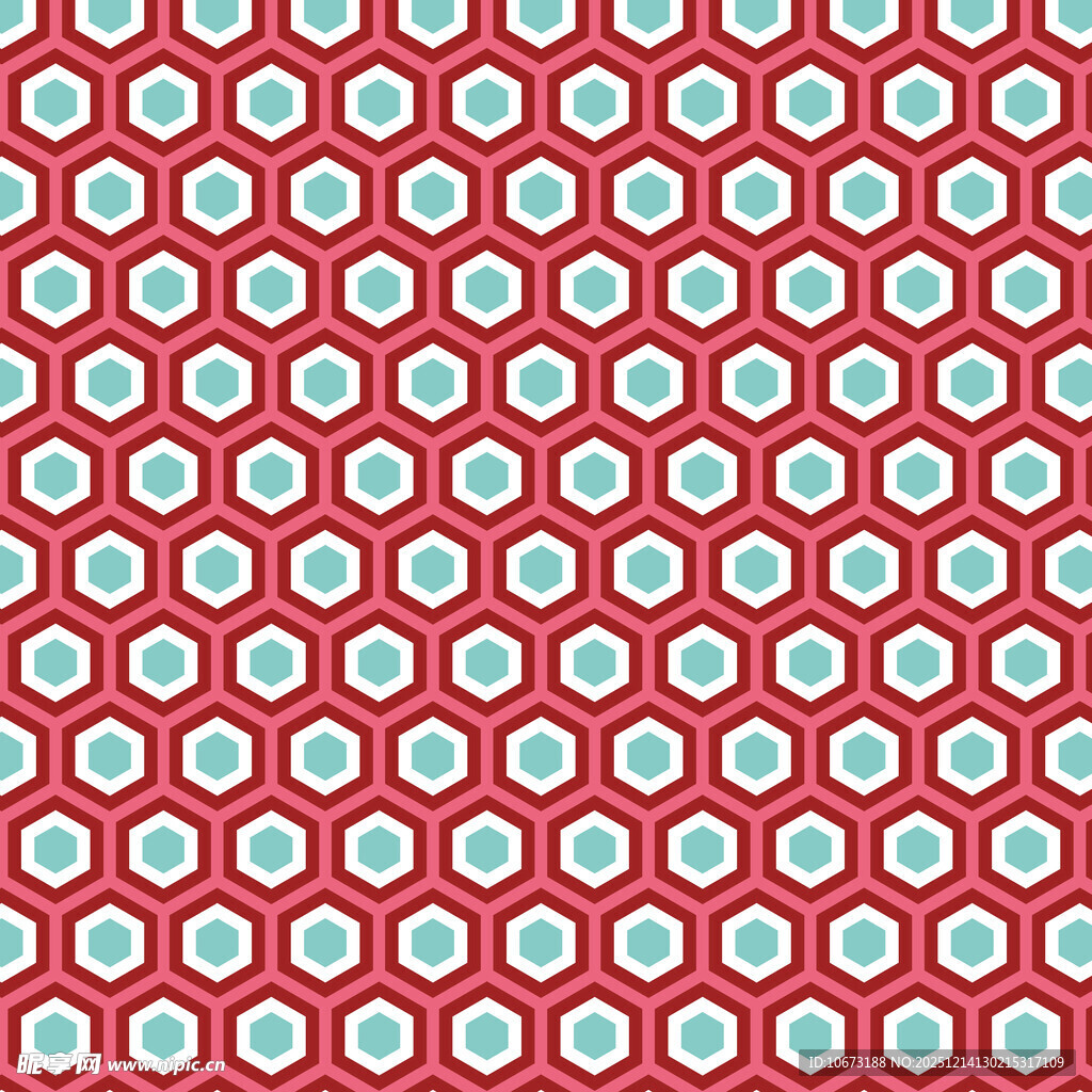 红色六边形几何图案背景
