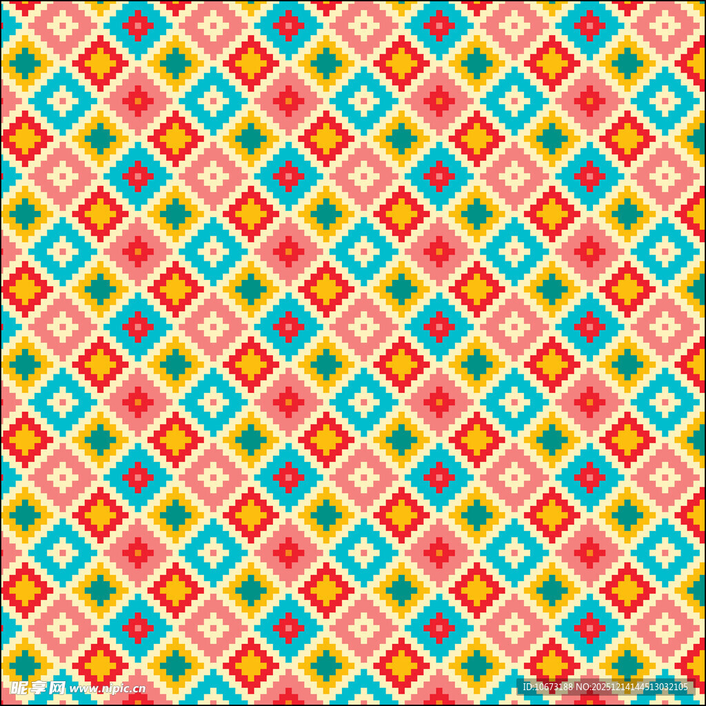 多彩几何菱形图案背景