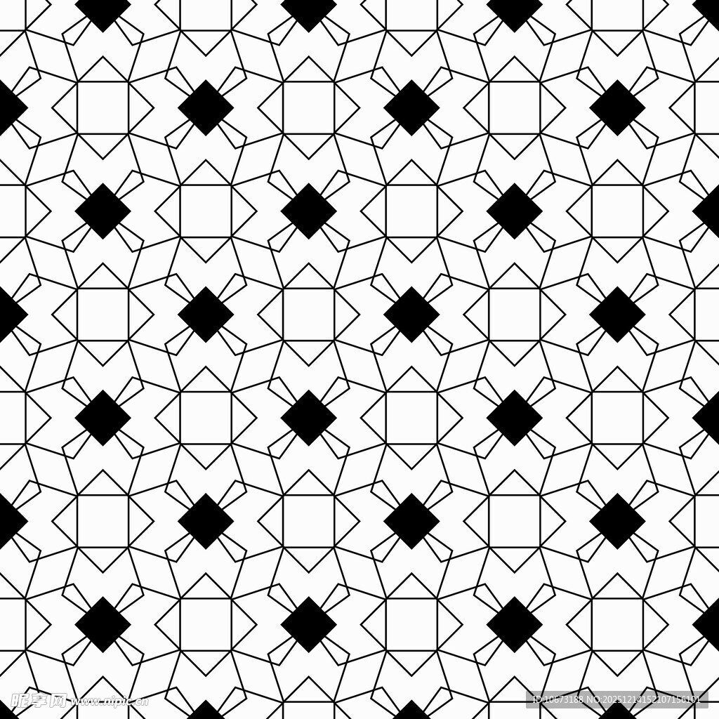 黑白几何图案无缝纹理