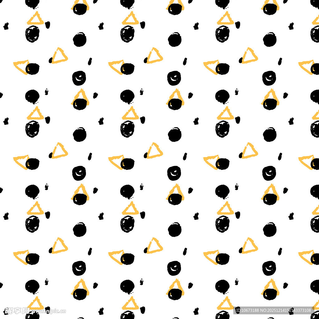 黑白黄几何图案无缝背景