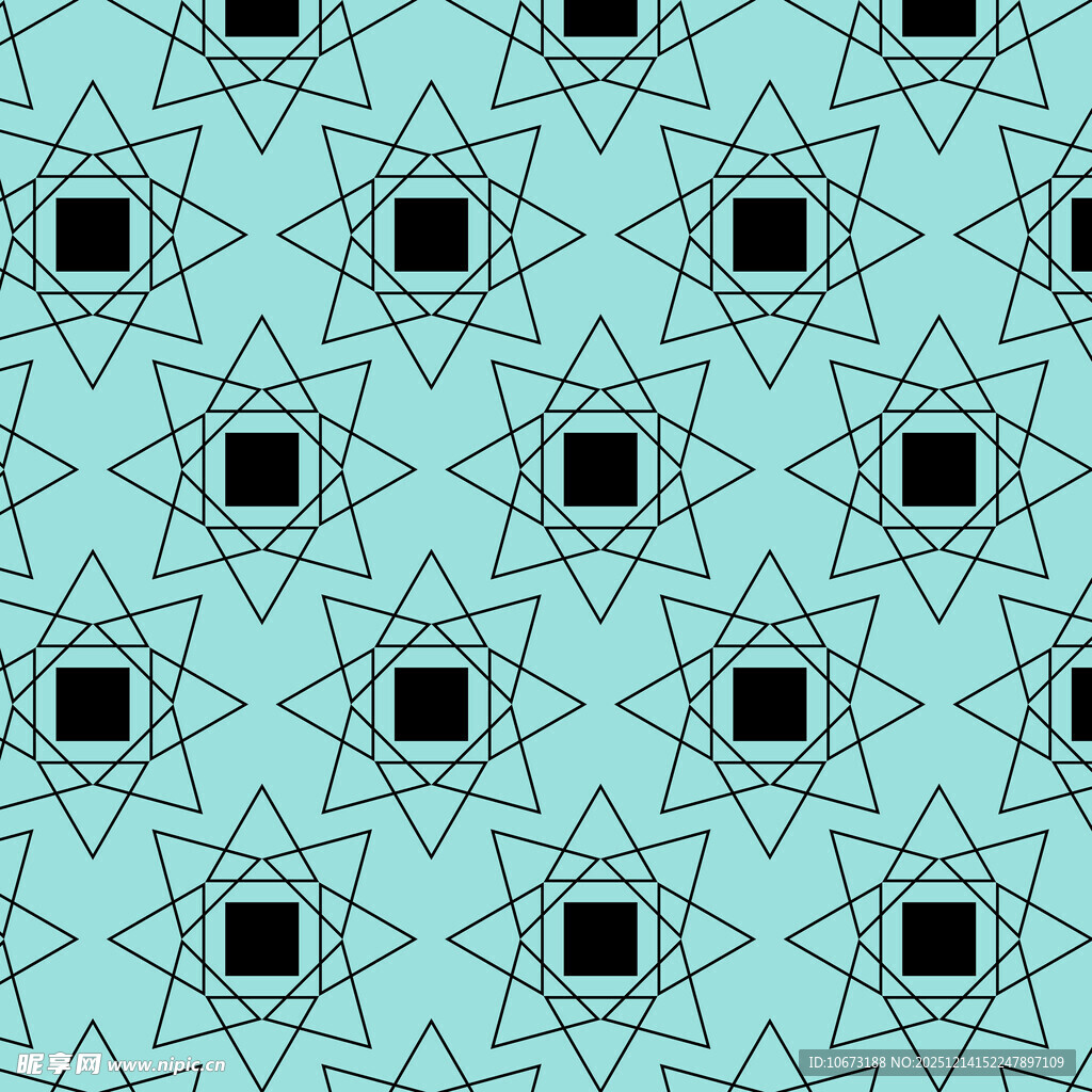 蓝底几何图案无缝背景