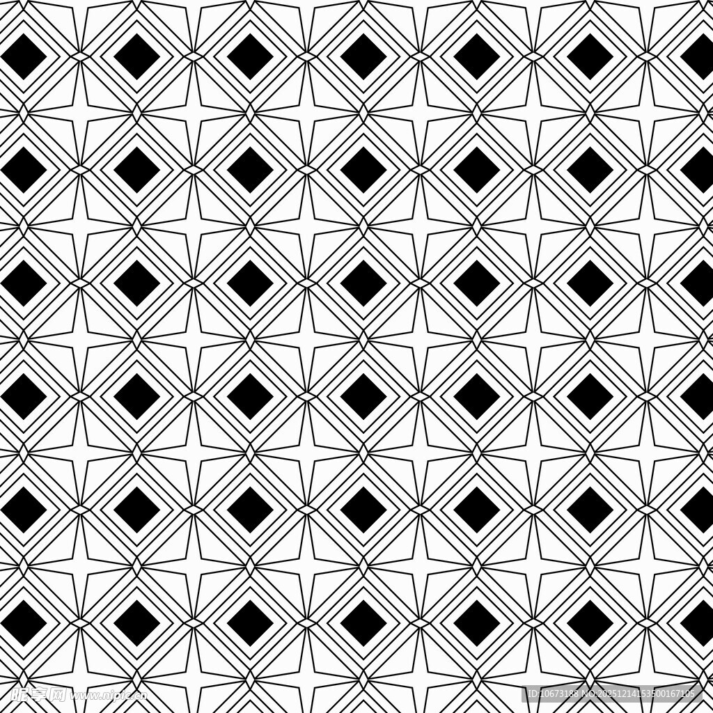 黑白几何图案无缝背景