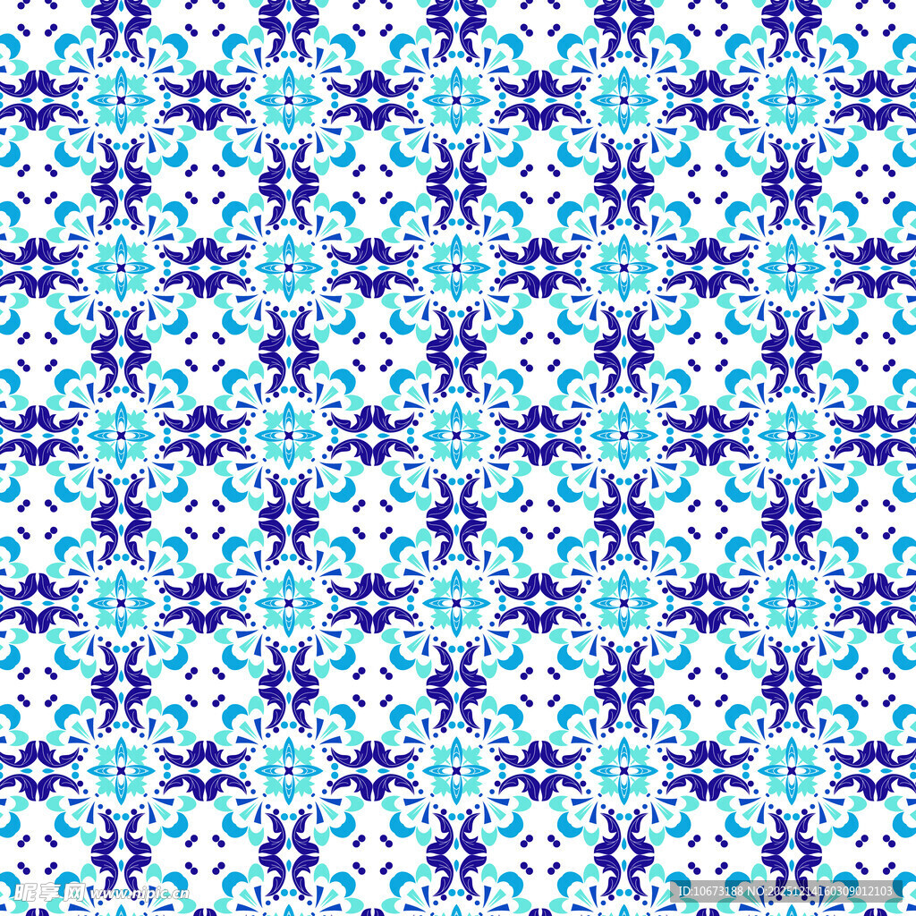 蓝绿几何图案无缝纹理