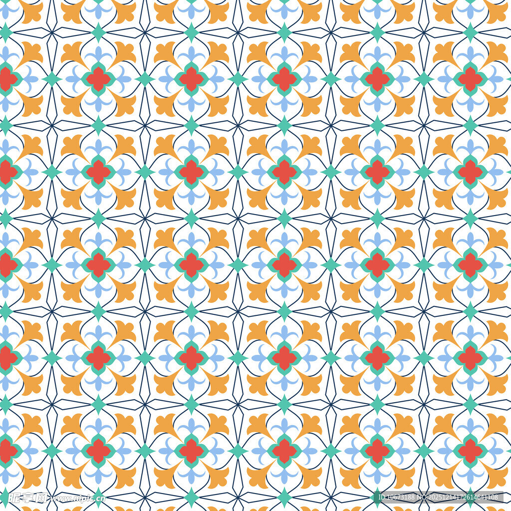 几何图案彩色无缝背景图