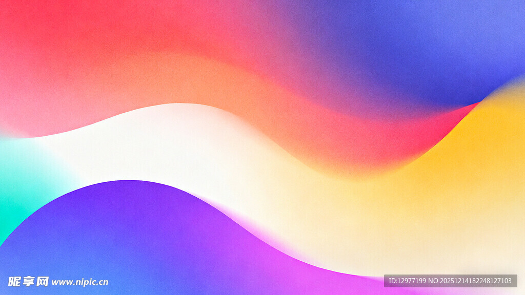 多彩渐变波浪背景图案