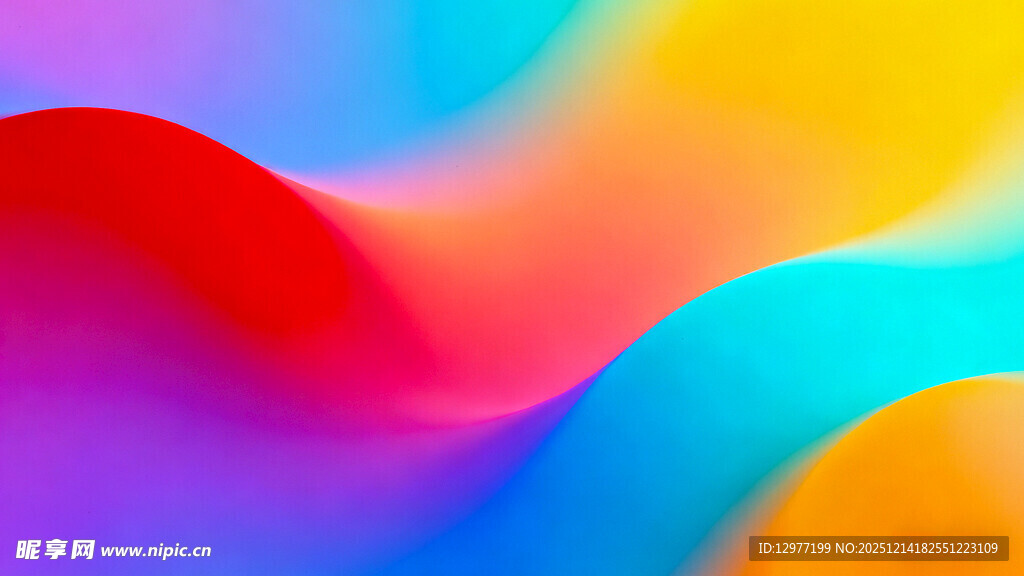 绚丽多彩抽象波浪背景图