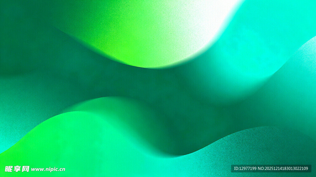 渐变绿蓝流体抽象背景图