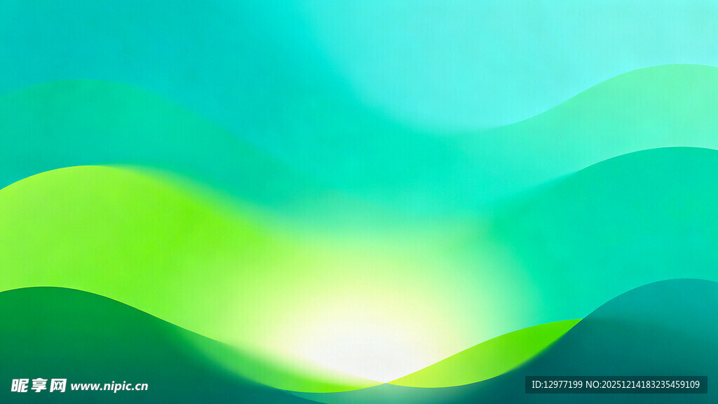 清新渐变波浪背景图案