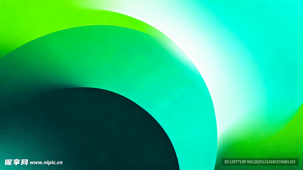 渐变绿色抽象几何背景图