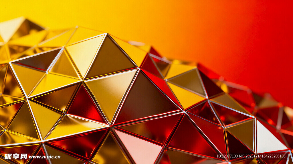 金色几何三角立体结构