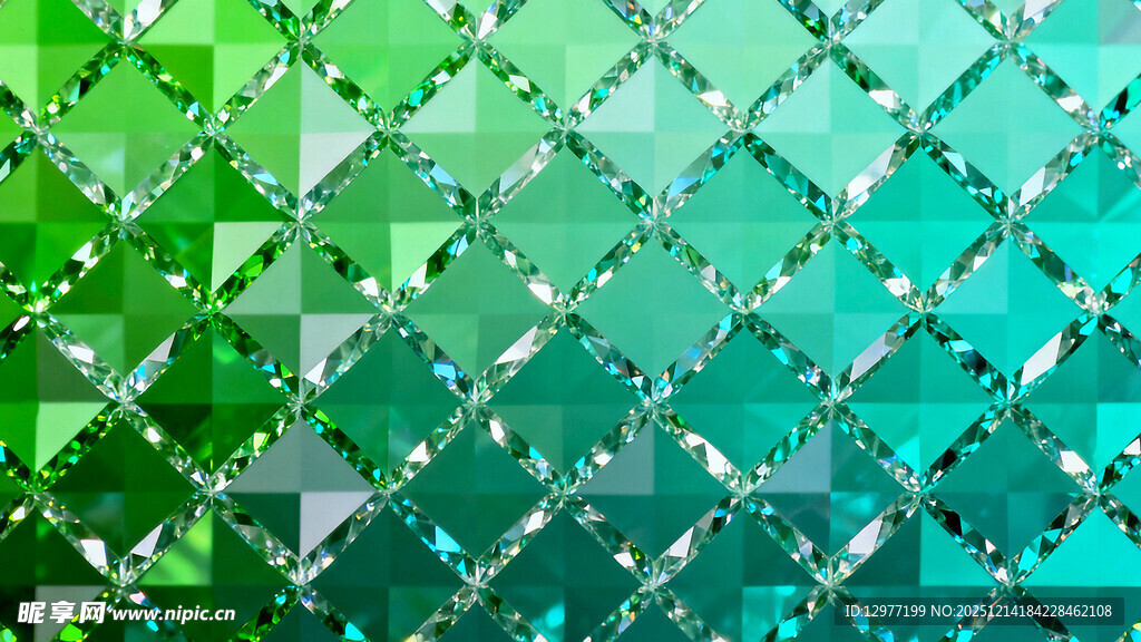 绿色几何拼接抽象背景图