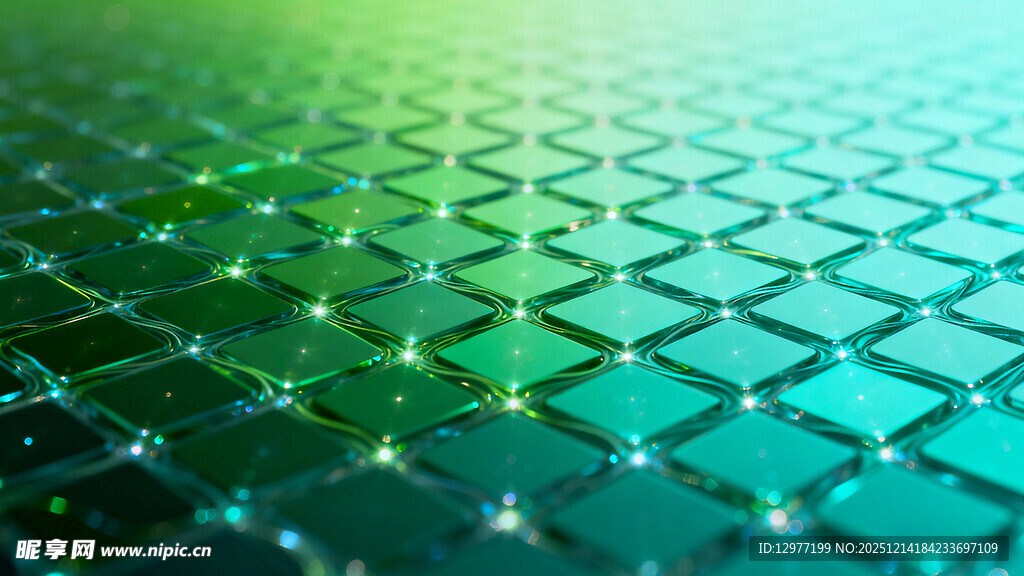 绿色网格状科技质感背景