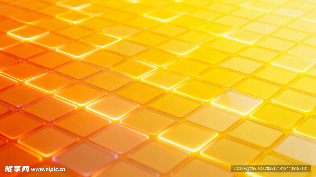 橙黄色渐变方块科技背景