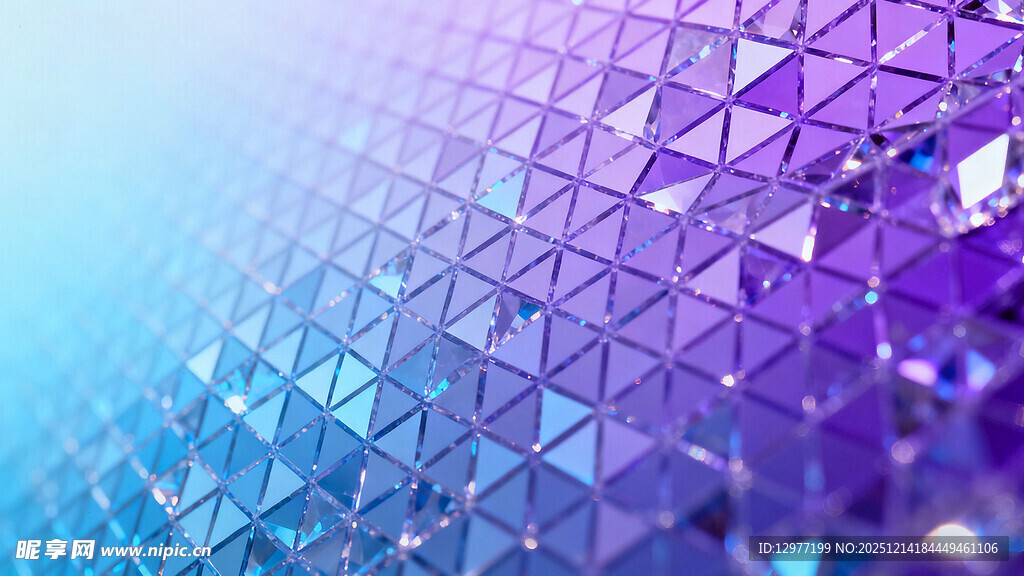 梦幻渐变三角几何背景图