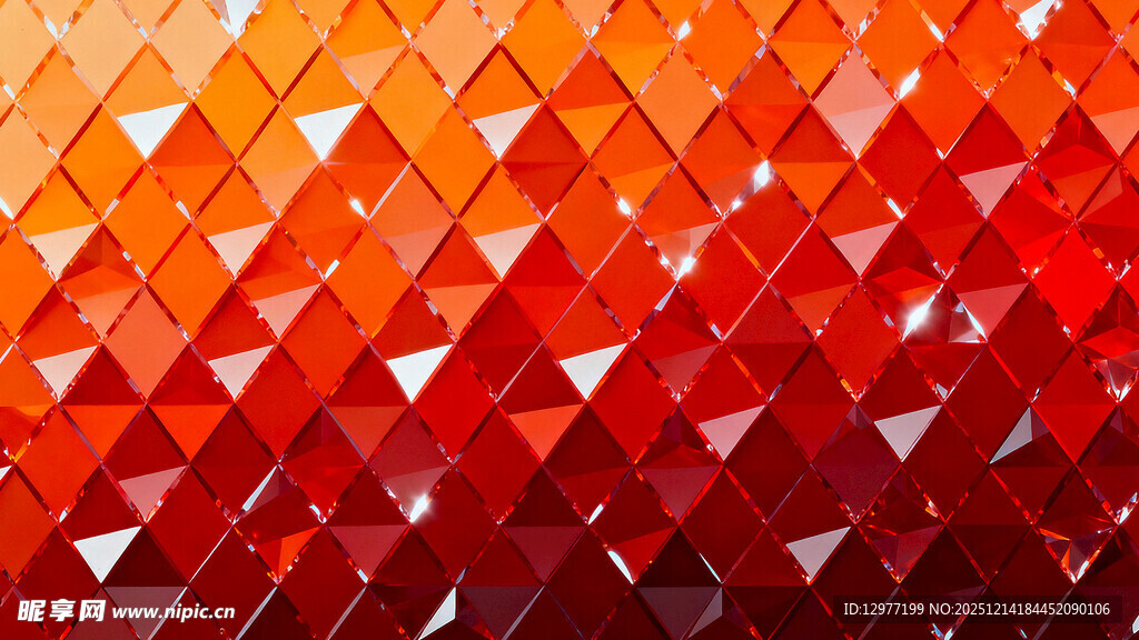 红色几何图案马赛克背景