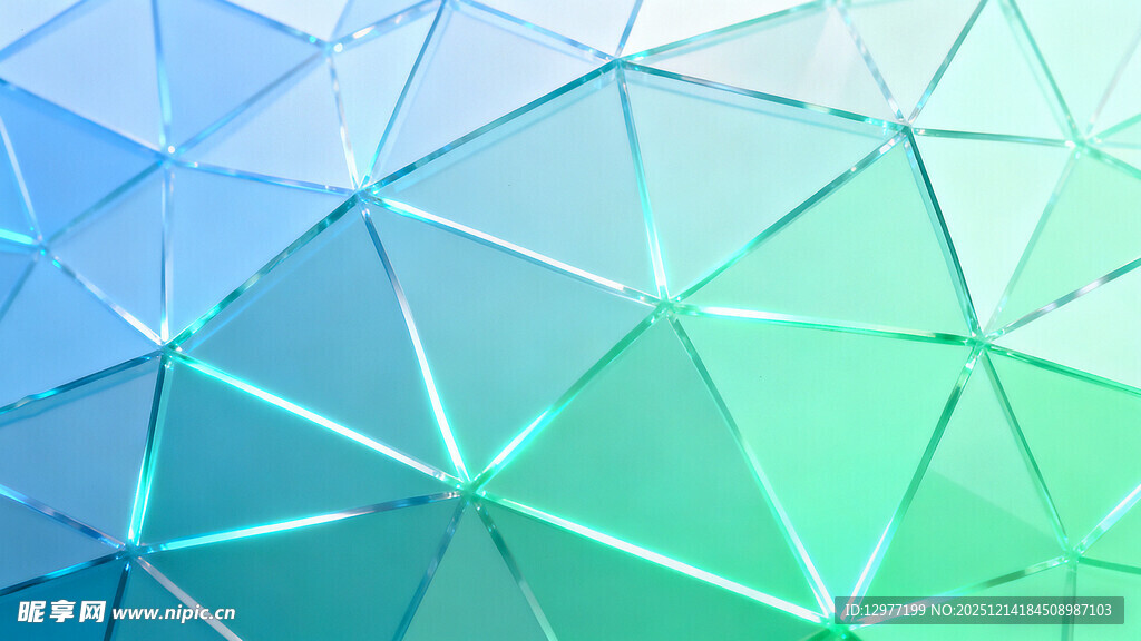 蓝绿渐变多边形几何背景