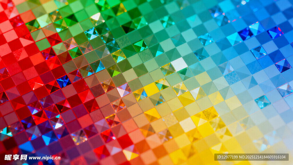 多彩方块渐变背景图案