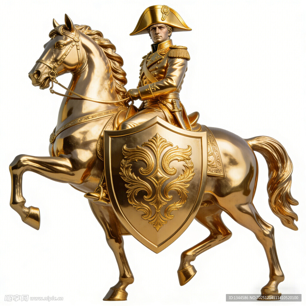 金色骑士骑马雕塑