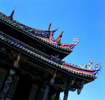 中式古建筑飞檐特写