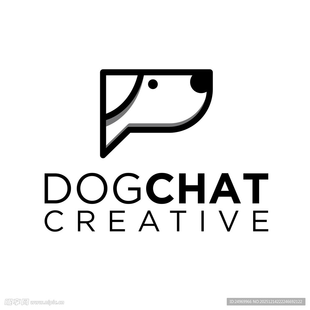 狗聊创意标志