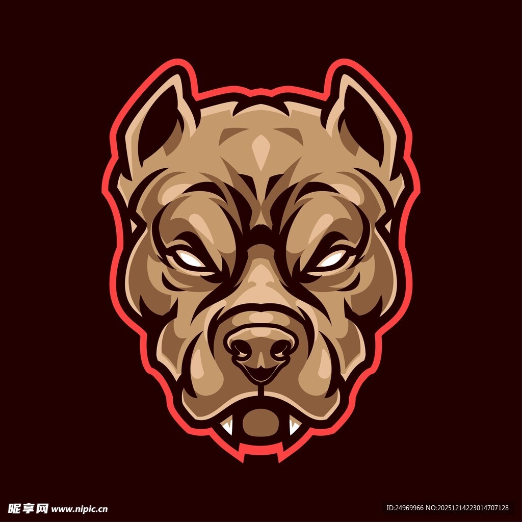 凶猛狗头标志设计
