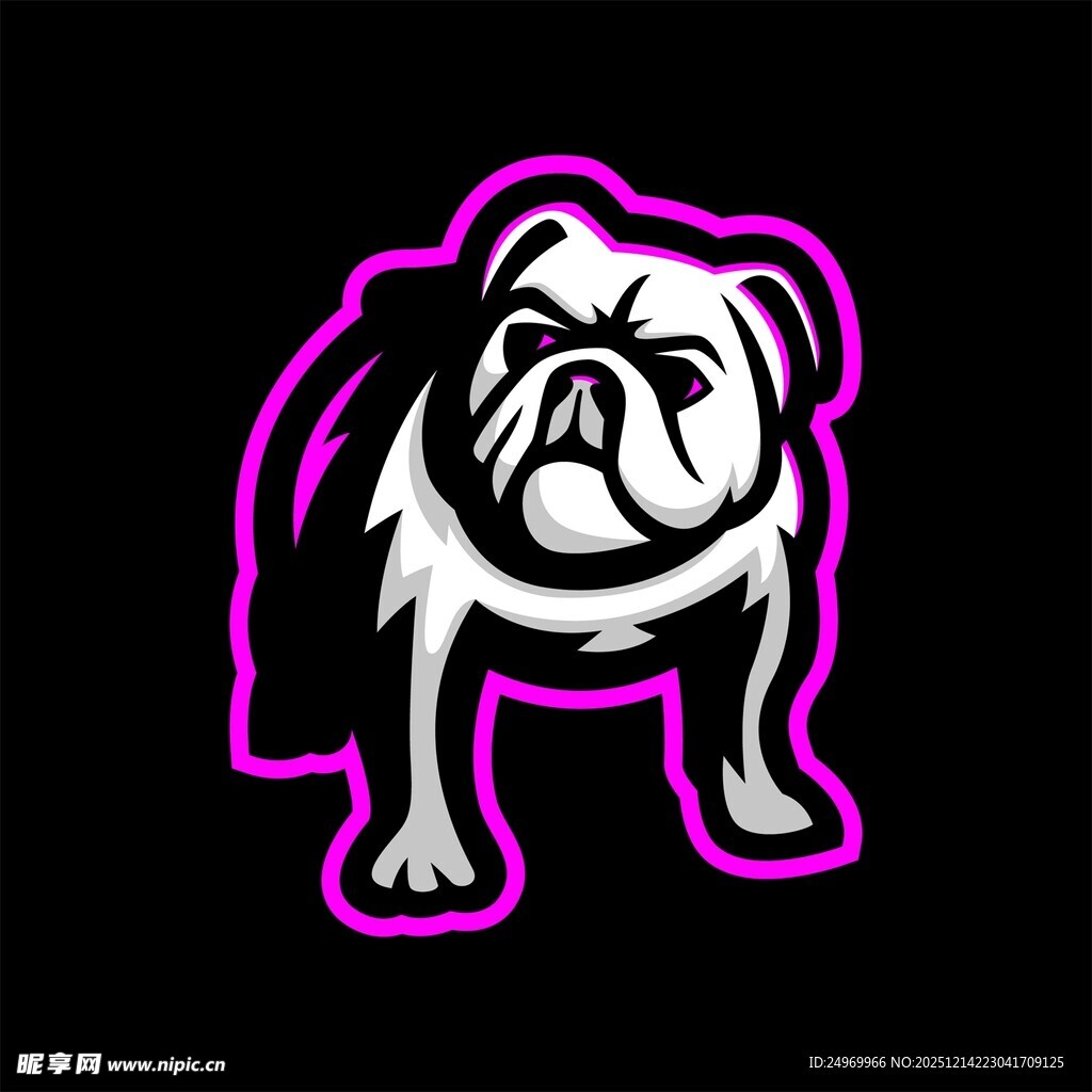 霓虹风哈巴狗图案