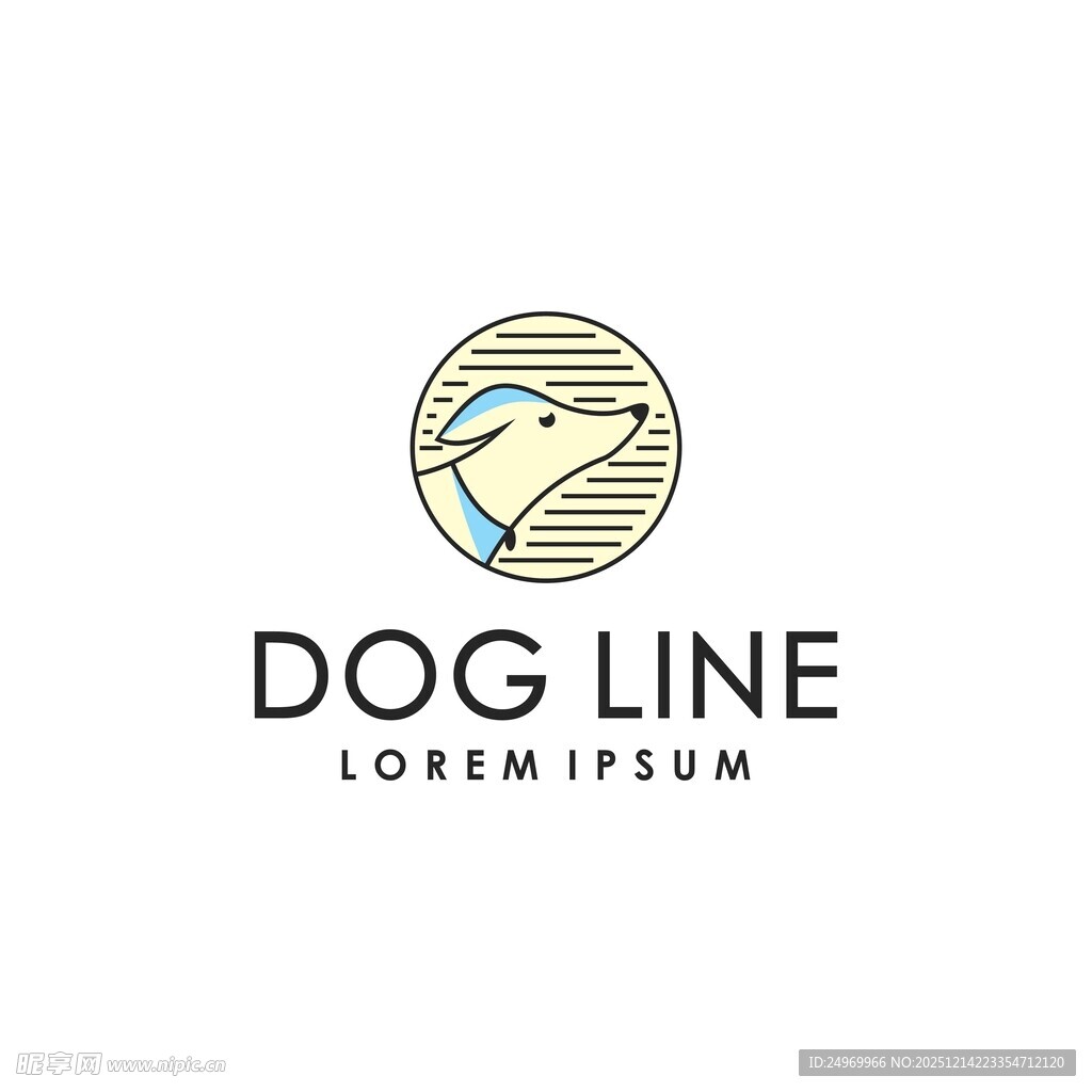 简约狗狗线条标志设计