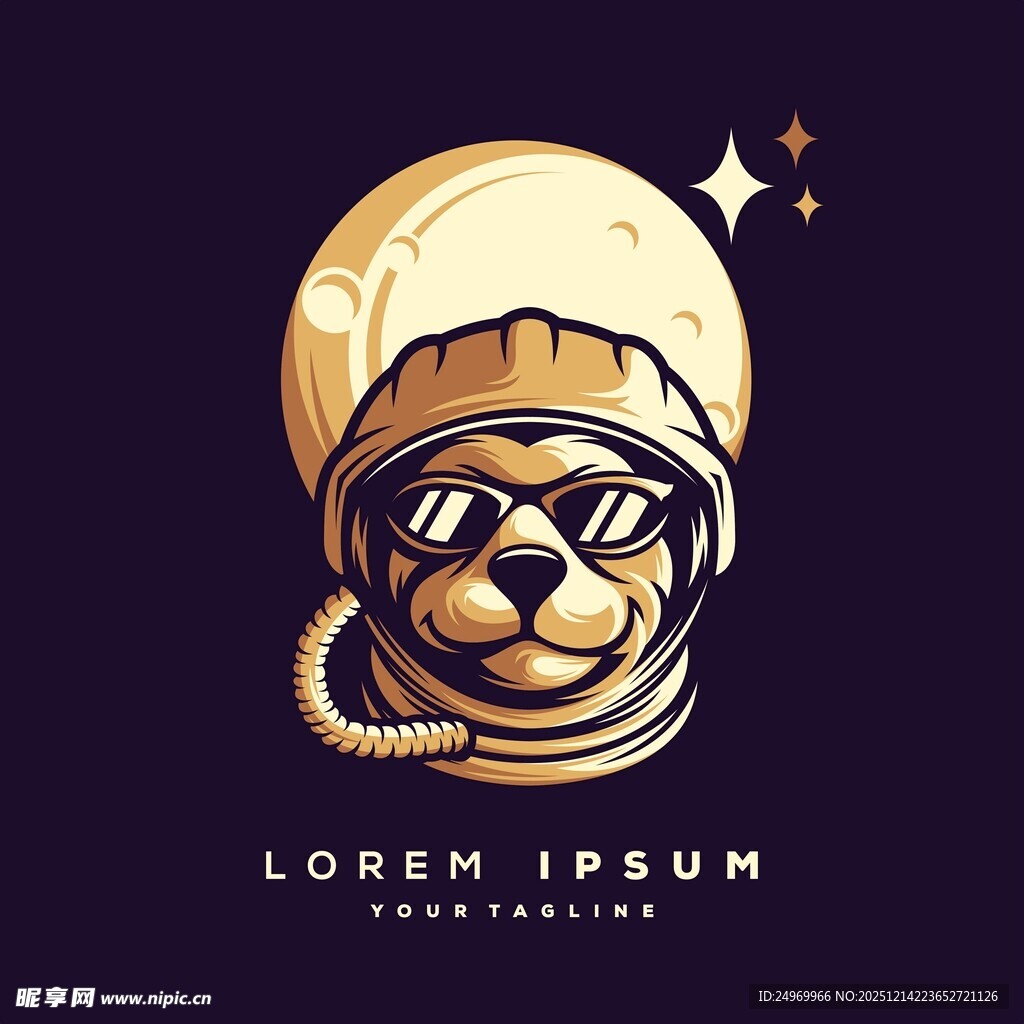 戴帽萌狗头像设计