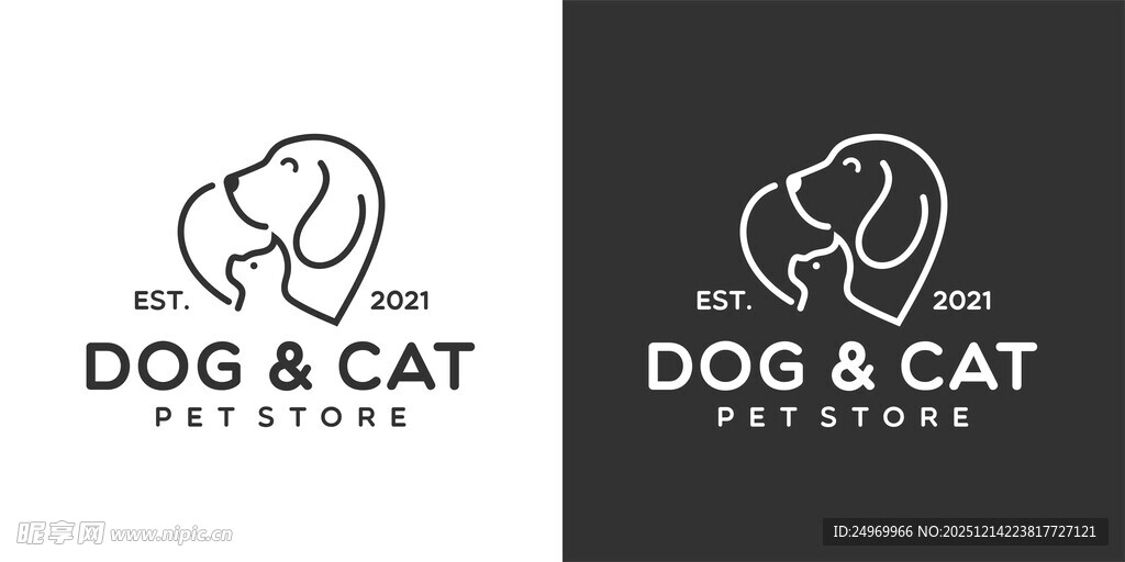 猫狗兽医标志设计