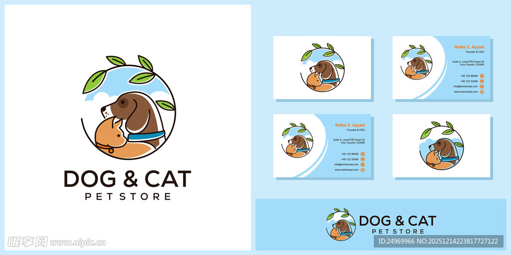 猫狗主题可爱插画设计