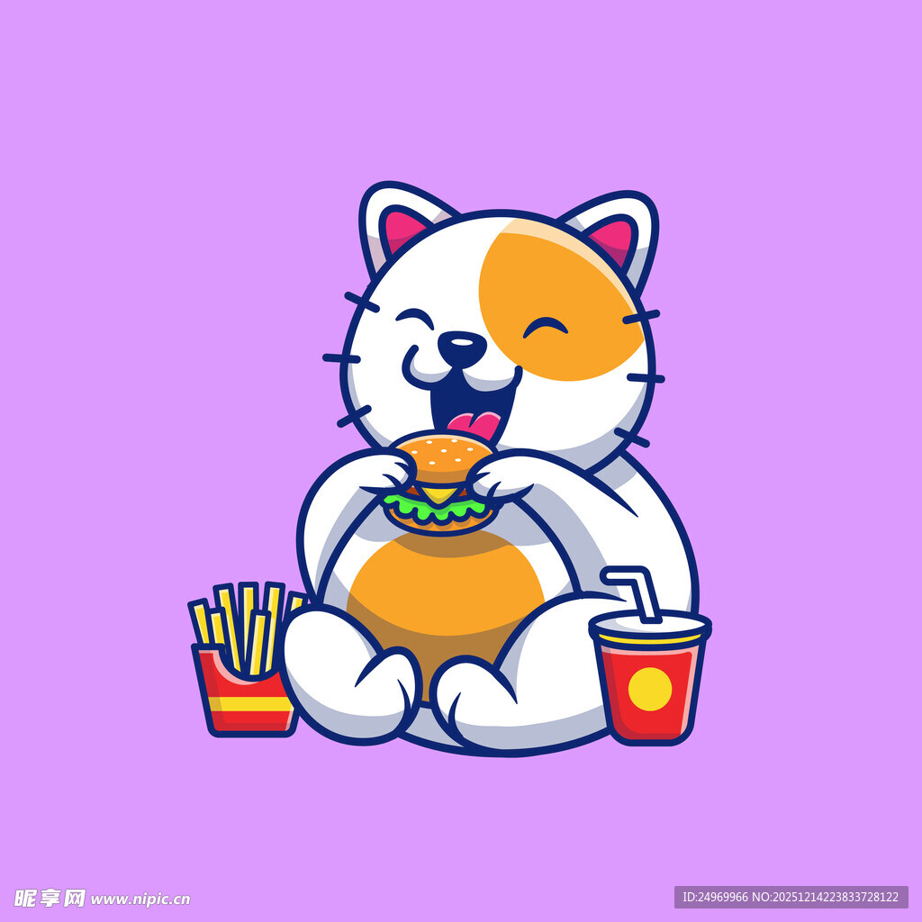 贪吃猫咪享用美食时刻