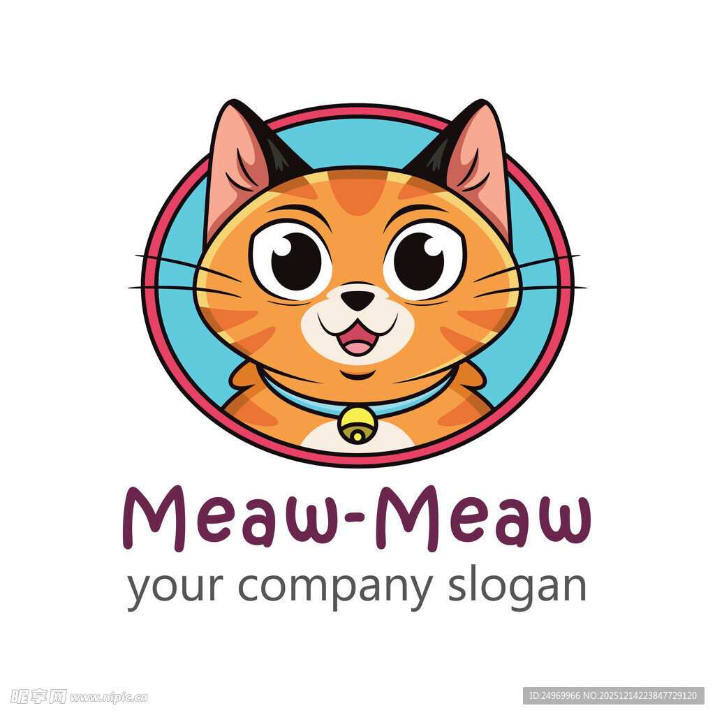 可爱喵咪标志设计