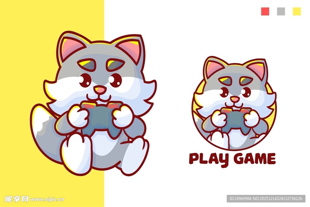 玩游戏的可爱猫咪