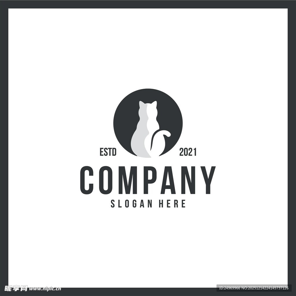 简约猫咪公司标志设计