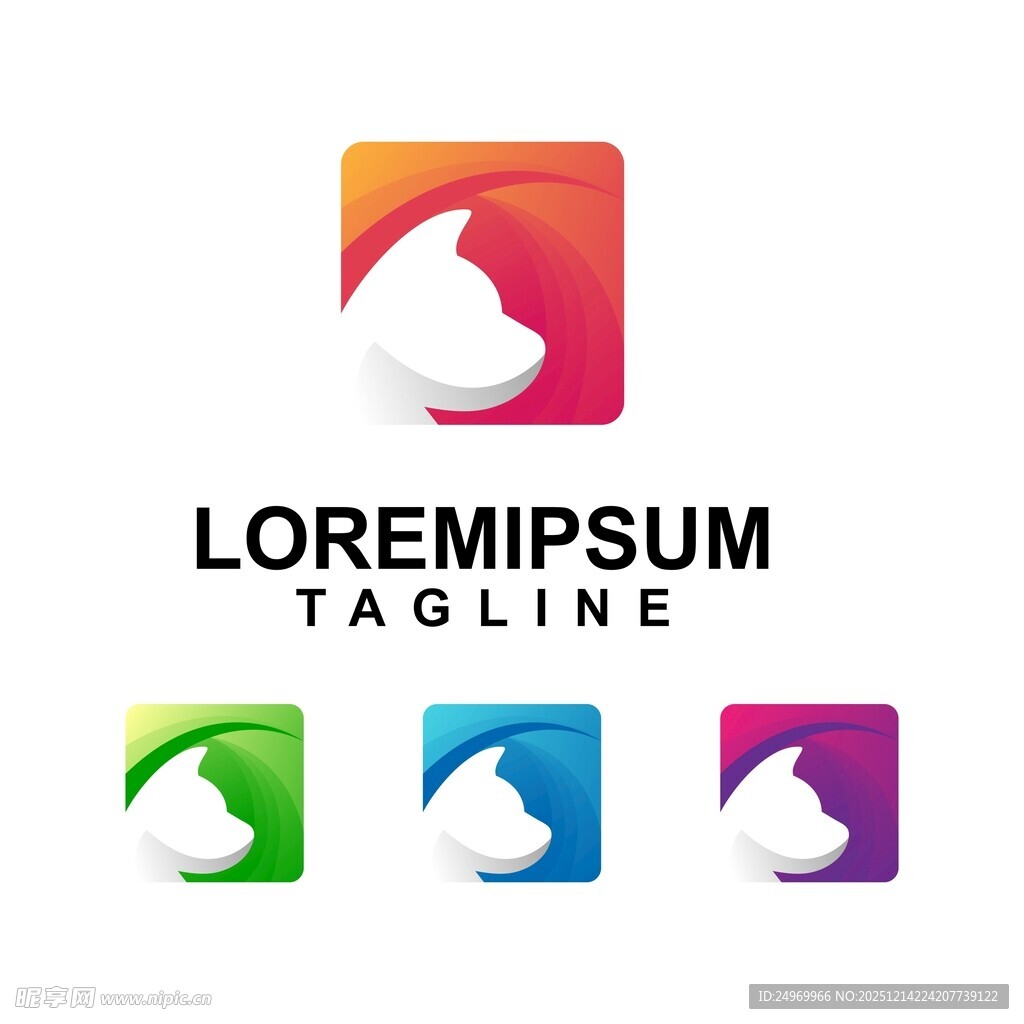 多彩抽象标志设计示例