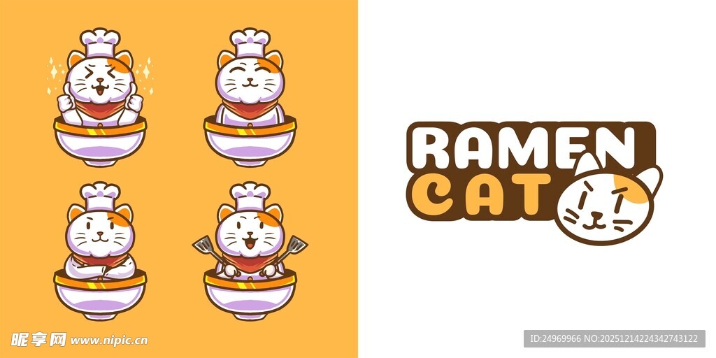 拉面猫卡通形象设计