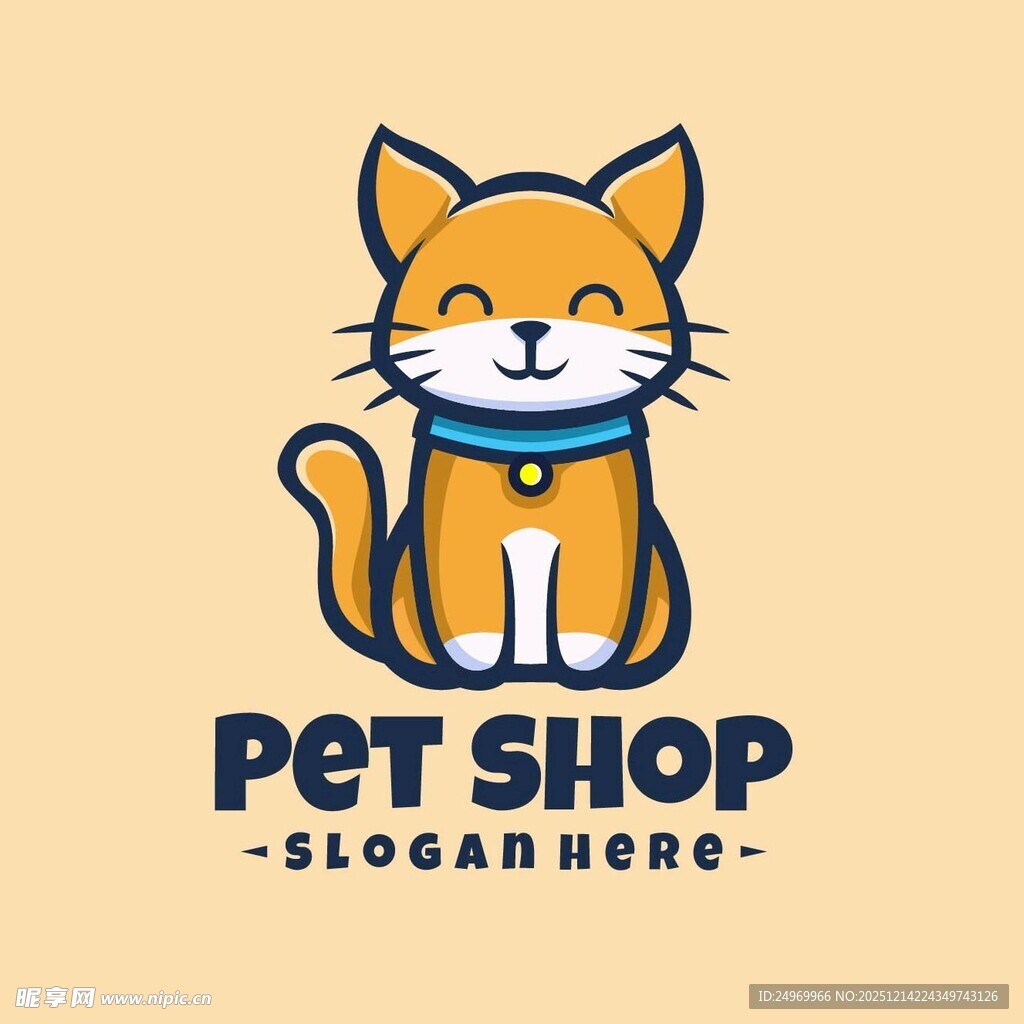 可爱猫咪宠物商店标志