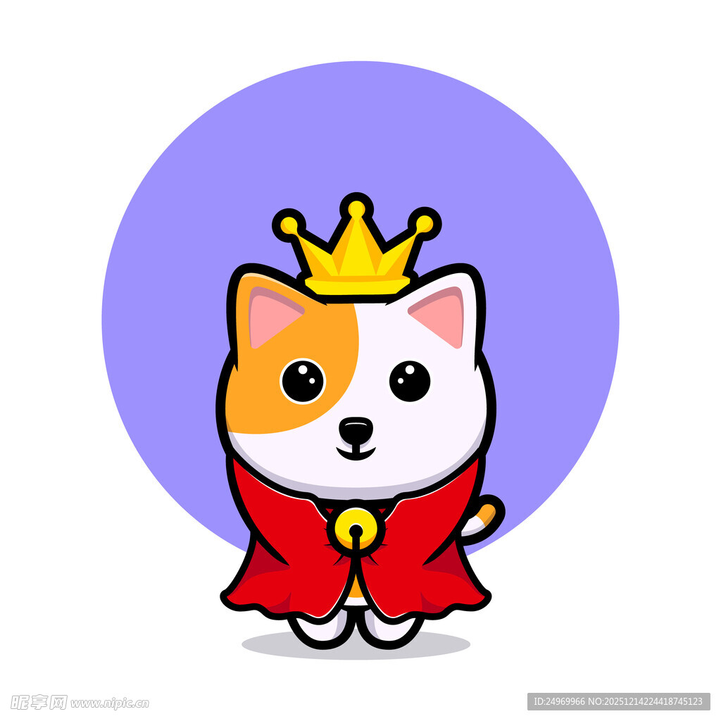 戴皇冠穿披风的可爱猫咪