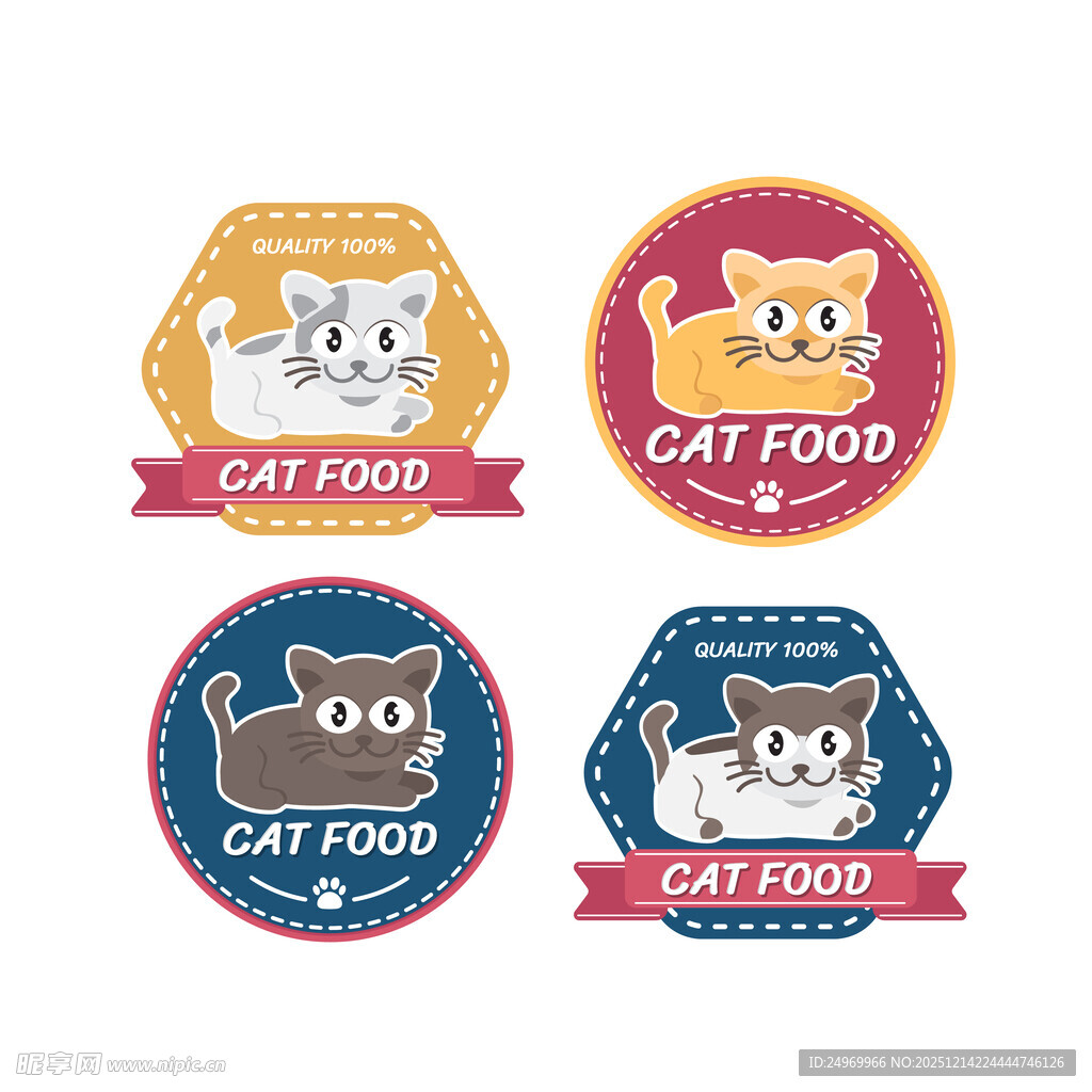 可爱猫咪食品标签设计